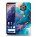 Дизайнерский пластиковый чехол для Nokia 9 PureView Мрамор блестки