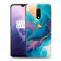 Дизайнерский пластиковый чехол для OnePlus 7 Мрамор блестки