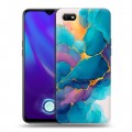 Дизайнерский пластиковый чехол для OPPO A1k Мрамор блестки
