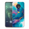 Дизайнерский силиконовый чехол для Nokia 6.2 Мрамор блестки