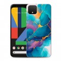 Дизайнерский пластиковый чехол для Google Pixel 4 Мрамор блестки