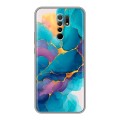 Дизайнерский силиконовый чехол для Xiaomi RedMi 9 Мрамор блестки