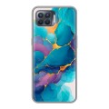 Дизайнерский силиконовый чехол для OPPO Reno4 Lite Мрамор блестки