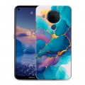 Дизайнерский силиконовый чехол для Nokia 5.4 Мрамор блестки