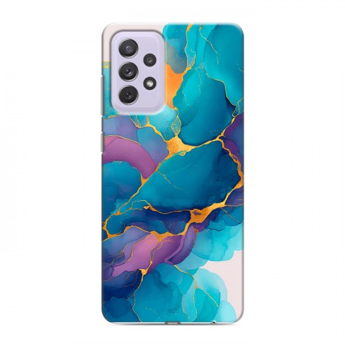 Дизайнерский пластиковый чехол для Samsung Galaxy A72 Мрамор блестки