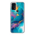 Дизайнерский силиконовый чехол для TCL 20B Мрамор блестки