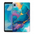 Дизайнерский силиконовый чехол для Realme Pad Mini Мрамор блестки