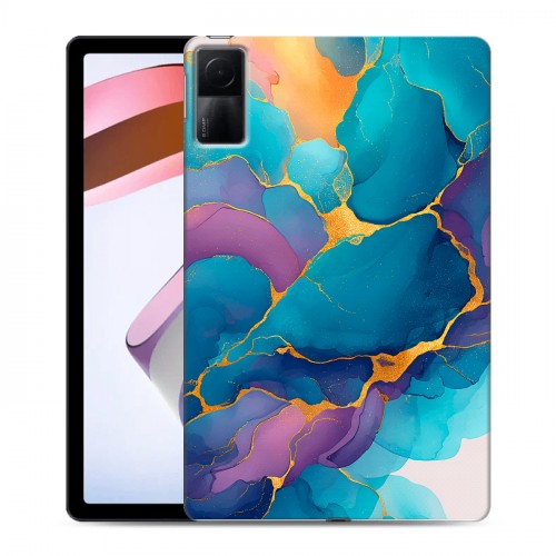 Дизайнерский силиконовый чехол для Xiaomi RedMi Pad Мрамор блестки