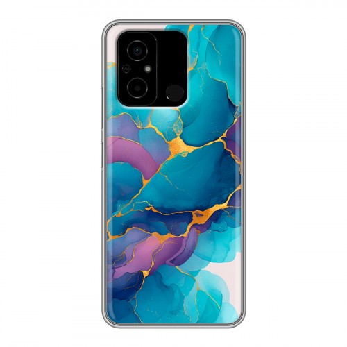 Дизайнерский силиконовый чехол для Xiaomi Poco C55 Мрамор блестки