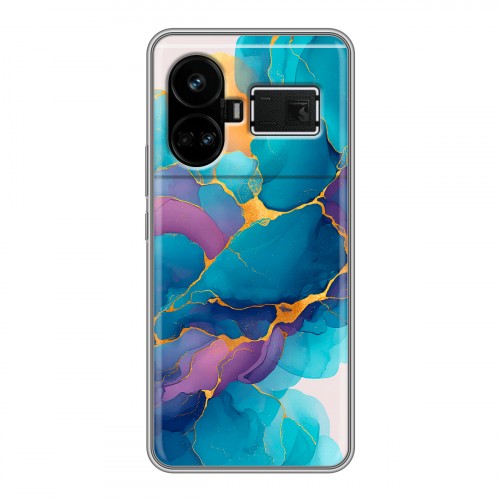 Дизайнерский силиконовый чехол для Realme GT5 Мрамор блестки