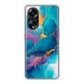 Дизайнерский силиконовый чехол для OPPO A1 Pro Мрамор блестки