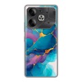 Дизайнерский силиконовый чехол для Tecno Pova 6 Мрамор блестки