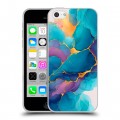 Дизайнерский пластиковый чехол для Iphone 5c Мрамор блестки