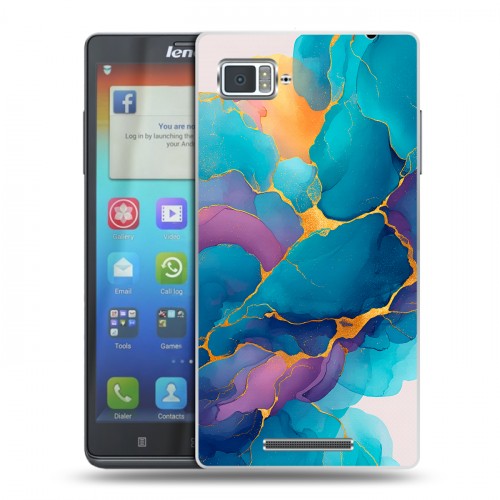 Дизайнерский пластиковый чехол для Lenovo Vibe Z Мрамор блестки