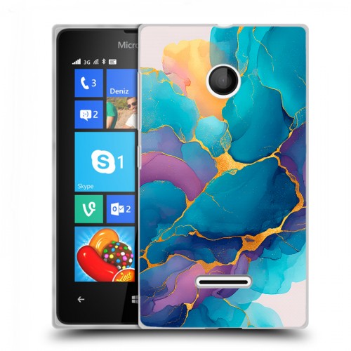 Дизайнерский пластиковый чехол для Microsoft Lumia 435 Мрамор блестки