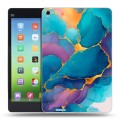 Дизайнерский силиконовый чехол для Xiaomi MiPad Мрамор блестки