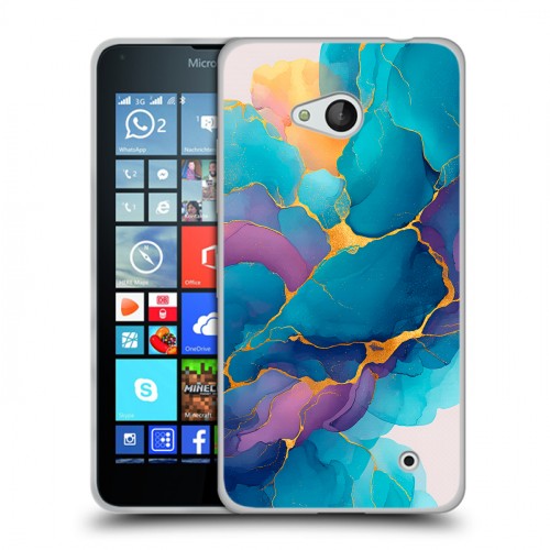 Дизайнерский пластиковый чехол для Microsoft Lumia 640 Мрамор блестки