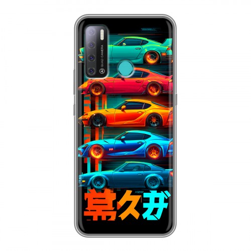 Дизайнерский силиконовый с усиленными углами чехол для Tecno Pouvoir 4 машины тачки