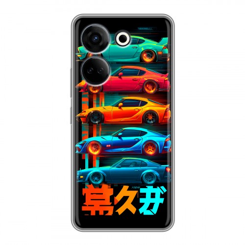 Дизайнерский силиконовый чехол для Tecno Camon 20 машины тачки