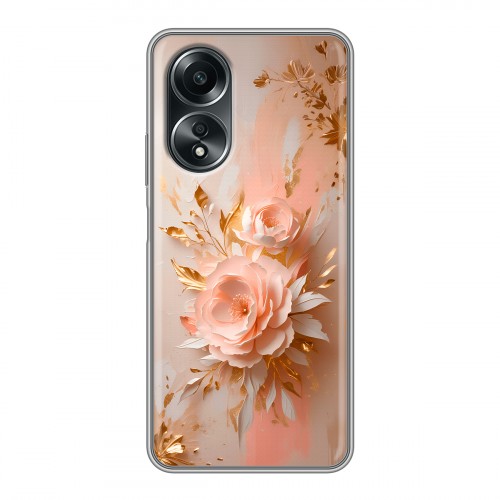 Полупрозрачный дизайнерский пластиковый чехол для OPPO A58 4G женский