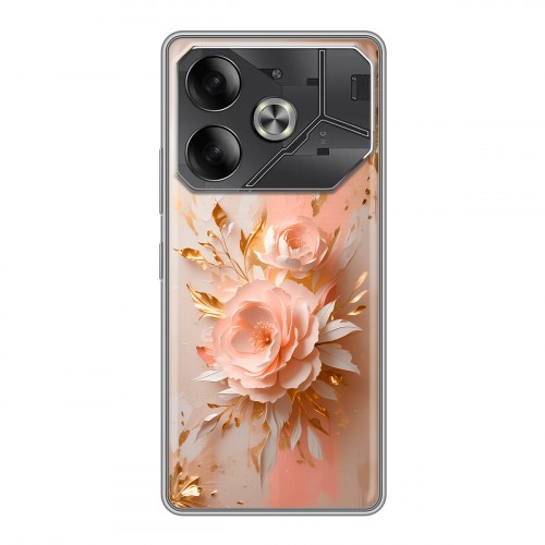 Полупрозрачный дизайнерский пластиковый чехол для Tecno Pova 6 женский