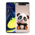 Дизайнерский пластиковый чехол для Samsung Galaxy A80 милая панда