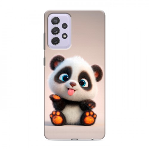 Дизайнерский пластиковый чехол для Samsung Galaxy A72 милая панда