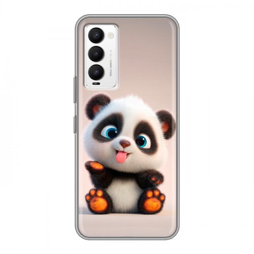 Дизайнерский силиконовый с усиленными углами чехол для Tecno Camon 18 милая панда