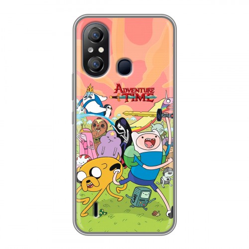 Полупрозрачный дизайнерский пластиковый чехол для Itel A49 Adventure time Время приключений