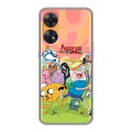 Полупрозрачный дизайнерский пластиковый чехол для OPPO Reno8 T Adventure time Время приключений