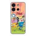 Полупрозрачный дизайнерский силиконовый чехол для Infinix Smart 7 Adventure time Время приключений