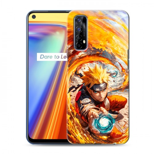 Дизайнерский силиконовый чехол для Realme 7 Аниме Наруто Naruto
