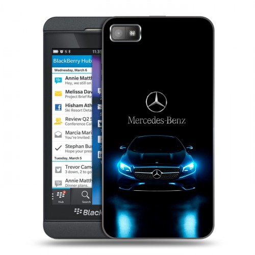Дизайнерский пластиковый чехол для BlackBerry Z10 Mercedes Мерседес