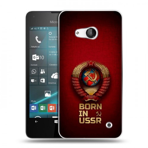 Дизайнерский пластиковый чехол для Microsoft Lumia 550 Флаг Герб СССР