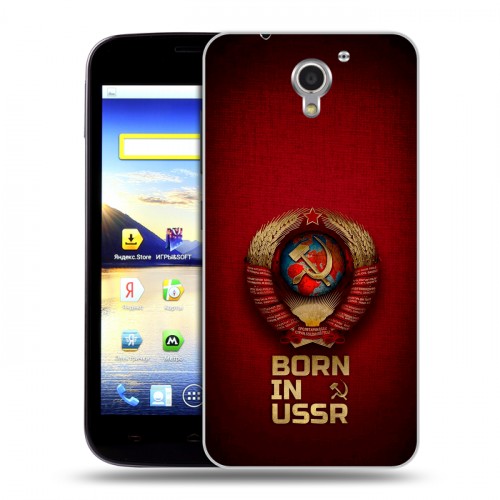 Дизайнерский пластиковый чехол для ZTE Blade A510 Флаг Герб СССР