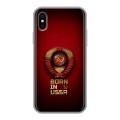 Дизайнерский силиконовый чехол для Iphone x10 Флаг Герб СССР