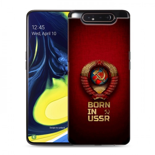 Дизайнерский пластиковый чехол для Samsung Galaxy A80 Флаг Герб СССР