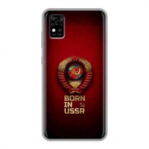 Дизайнерский силиконовый чехол для ZTE Blade A31 Флаг Герб СССР