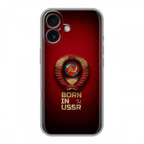 Дизайнерский силиконовый чехол для Iphone 16 Флаг Герб СССР