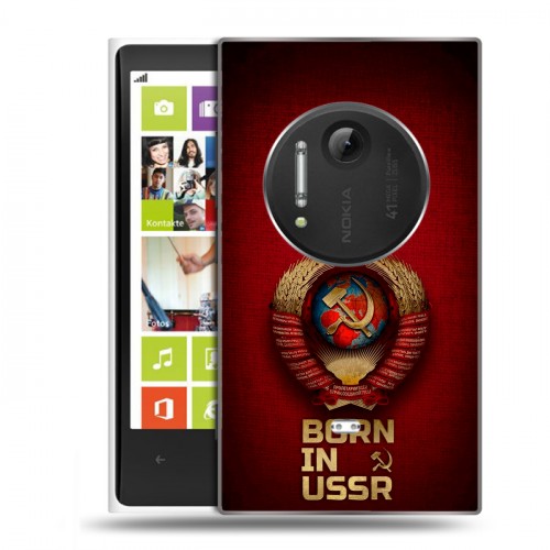 Дизайнерский силиконовый чехол для Nokia Lumia 1020 Флаг Герб СССР
