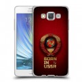 Дизайнерский пластиковый чехол для Samsung Galaxy A5 Флаг Герб СССР