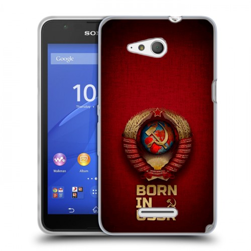 Дизайнерский пластиковый чехол для Sony Xperia E4g Флаг Герб СССР