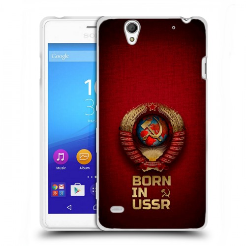 Дизайнерский пластиковый чехол для Sony Xperia C4 Флаг Герб СССР