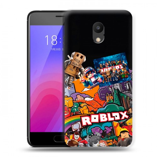 Дизайнерский пластиковый чехол для Meizu M6 Roblox Роблокс