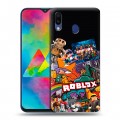 Дизайнерский пластиковый чехол для Samsung Galaxy M20 Roblox Роблокс