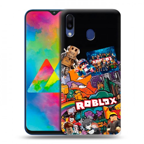 Дизайнерский пластиковый чехол для Samsung Galaxy M20 Roblox Роблокс