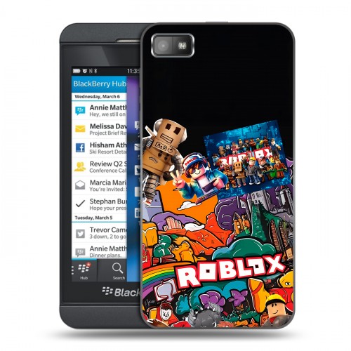 Дизайнерский пластиковый чехол для BlackBerry Z10 Roblox Роблокс