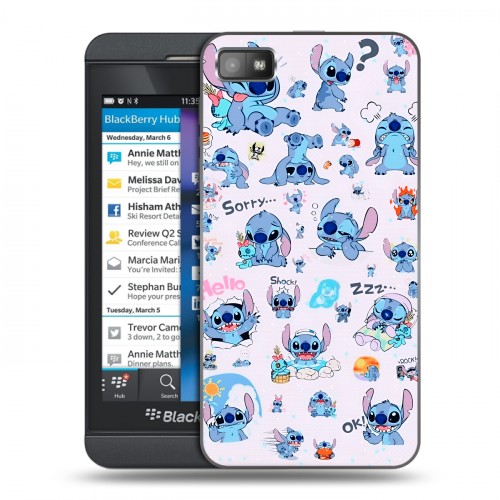 Дизайнерский пластиковый чехол для BlackBerry Z10 Лило и Стич