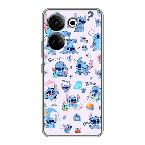 Дизайнерский силиконовый с усиленными углами чехол для Tecno Camon 20 Лило и Стич