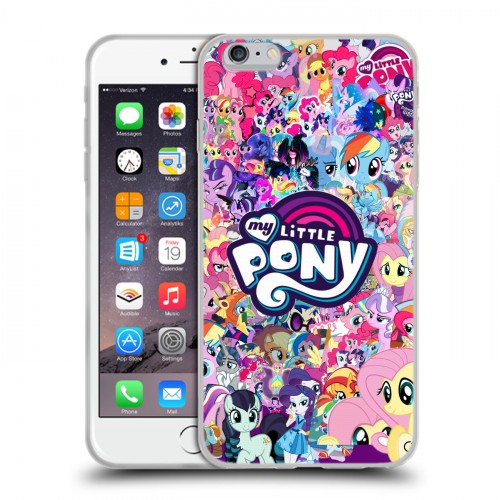 Дизайнерский силиконовый чехол для Iphone 6 Plus/6s Plus My little pony Дружба чудо